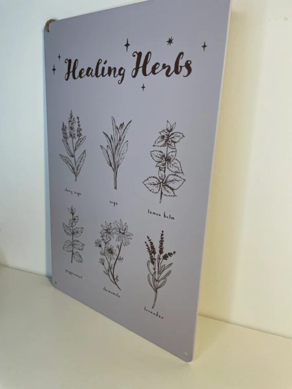 HEALING HERBS METAL WITCH KITCHEN SIGN - Image 2