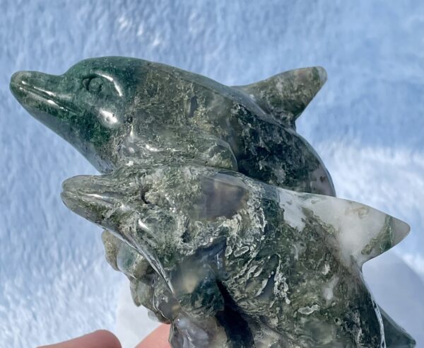 MOSS AGATE CARVED DOPLHINS - Image 6