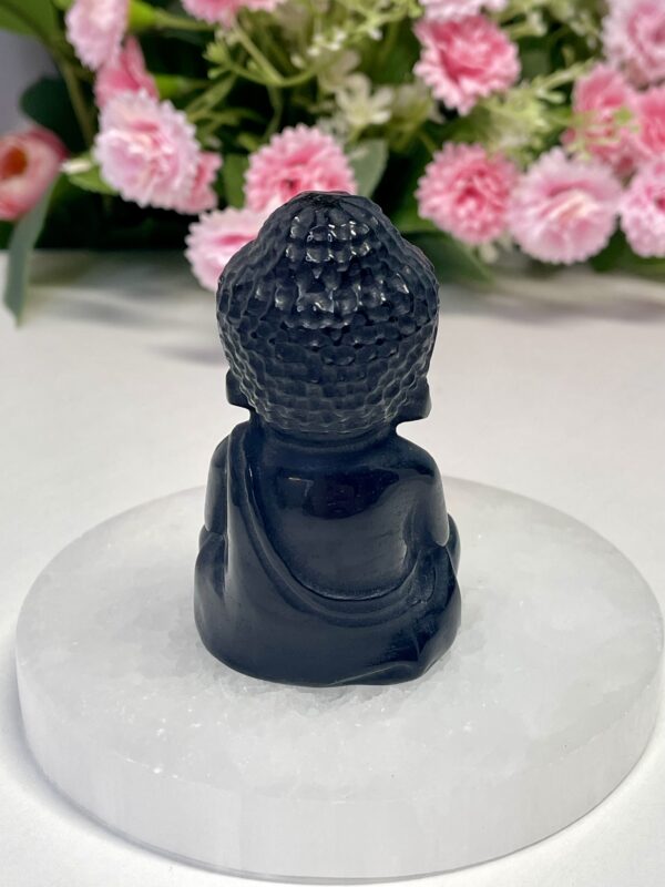 BLACK OBSIDIAN CARVED BUDDHA - Image 3