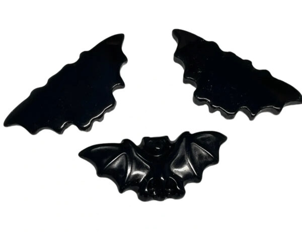 BLACK OBSIDIAN CARVED BAT - Image 3