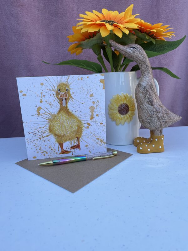 GREETING CARD - SPLATTER DUCK BY KATHERINE WILLIAMS