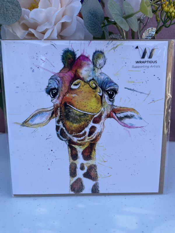 GREETING CARD - SPLATTER RAINBOW GIRAFFE BY KATHERINE WILLIAMS - Image 2