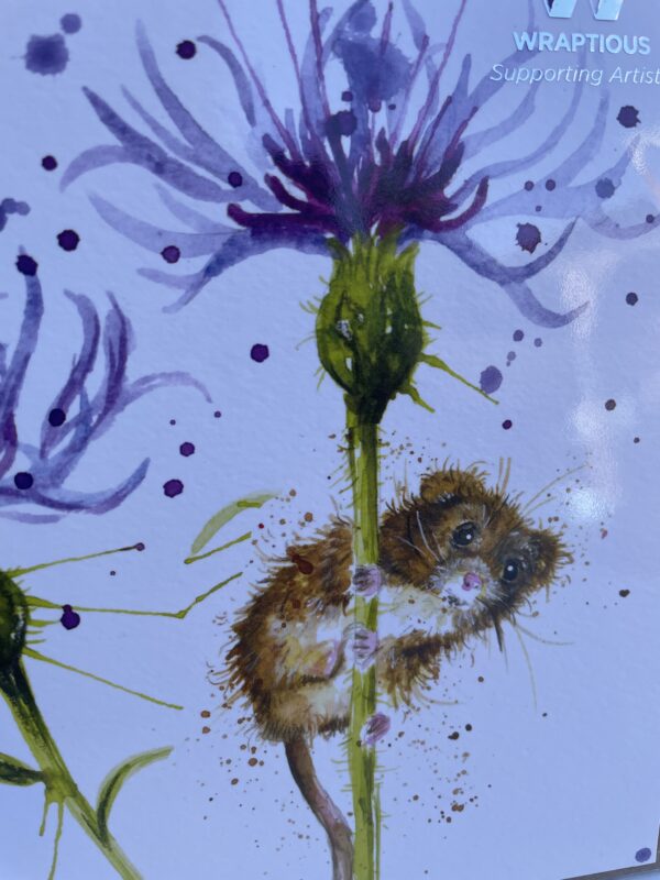 GREETING CARD - SPLATTER CORNFLOWER MOUSE BY KATHERINE WILLIAMS - Image 2