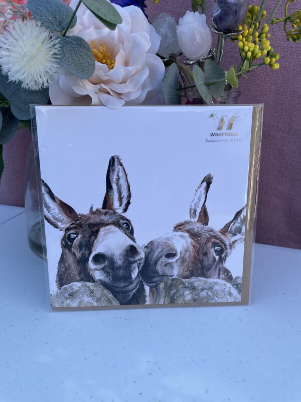 GREETING CARD - DONKEY'S RUBIK AND ROSIE BY MARIE BROWN