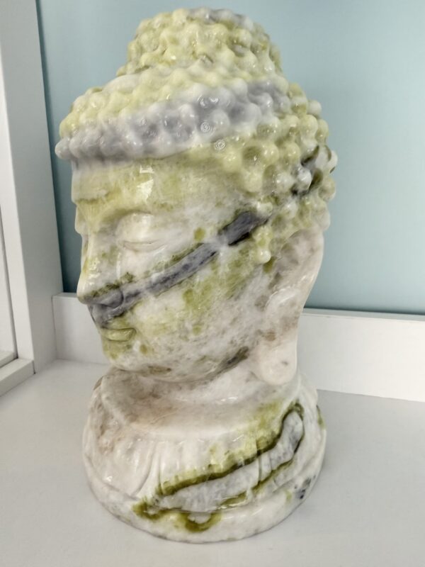 EXTRA LARGE CARVED JADE BUDDHA HEAD OVER 4KG - Image 7