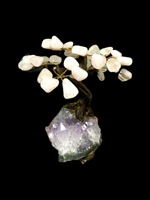 ROSE QUARTZ TREE ON AMETHYST BASE - Image 2