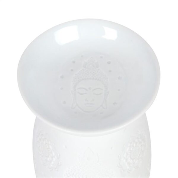 WHITE CERAMIC BUDDHA FACE OIL/ WAX BURNER - Image 4