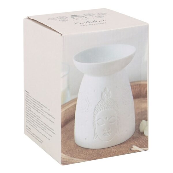 WHITE CERAMIC BUDDHA FACE OIL/ WAX BURNER - Image 2