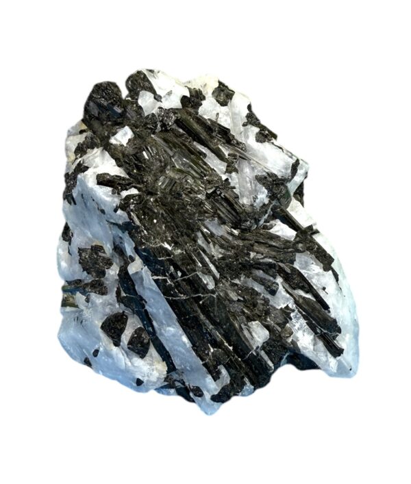 LARGE RAW BLACK TOURMALINE ON QUARTZ FROM BRAZIL - Image 3