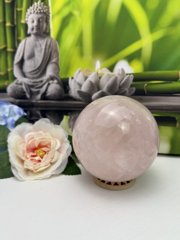 LARGE ROSE QUARTZ SPHERE 1.2KG - Image 4