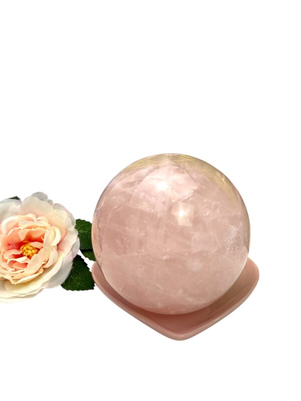 LARGE ROSE QUARTZ SPHERE 1.2KG - Image 2